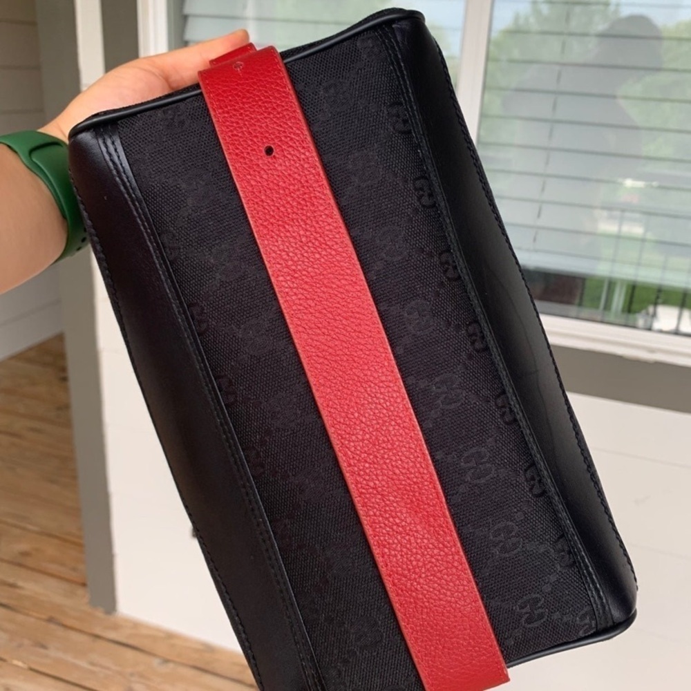 NEW Gucci GG MicroGuccissima canvas-leather box pouch with strap / handbag $978 - Picture 6 of 10